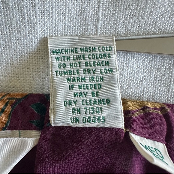 Vtg LL Bean Floral Pull On Midi Skirt Sz M Dark Cottagecore Peasant Y2K Boho - Picture 10 of 10